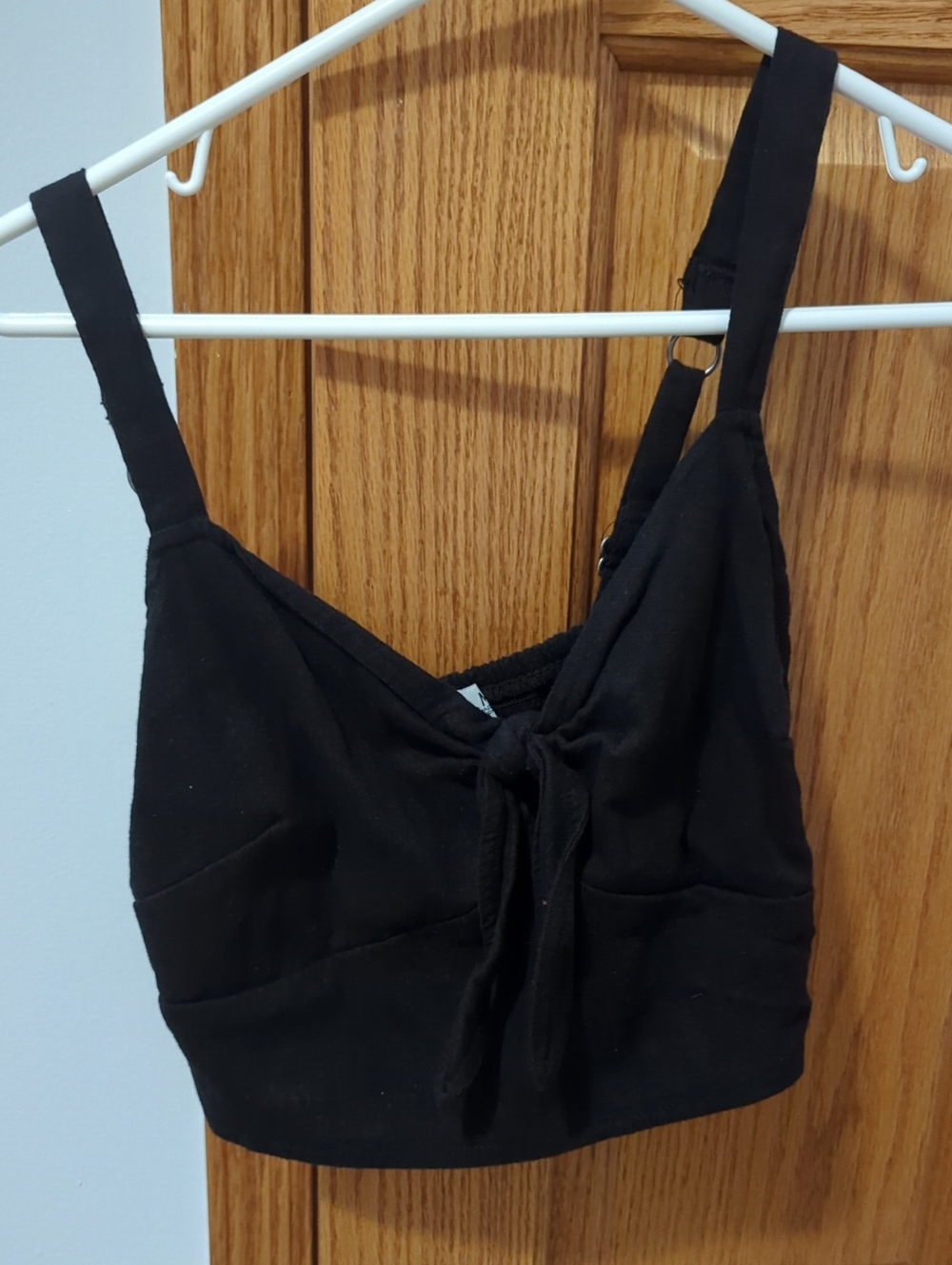 Hollister Black Tie-Front Crop Tank